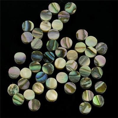 10 REPERES DE TOUCHE RONDS DOTS GREEN ABALONE 4mm