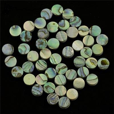 10 REPERES DE TOUCHE RONDS DOTS GREEN ABALONE 8mm