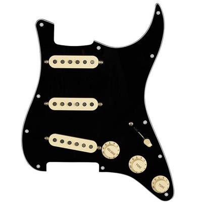 PICKGUARD STRAT SSS PRE-ASSEMBLE FENDER CS 69 NOIR