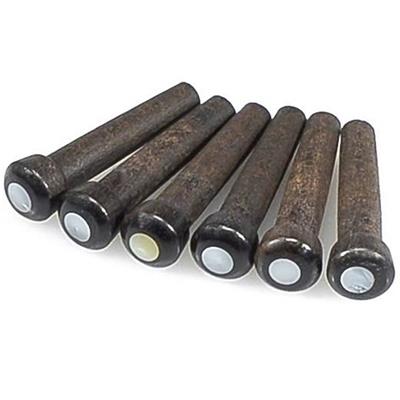 6 CHEVILLES GUITARE EBENE LARGE 5.5mm GROSSE TETE PLATE MOP