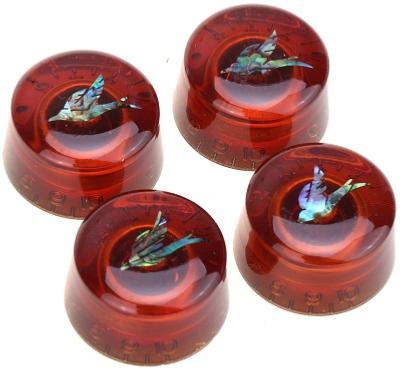 1 BOUTON LOUPE METRIQUE AMBRE AVEC MOTIF OISEAU ABALONE