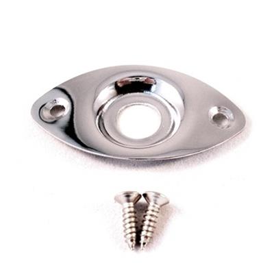 Chrome Oval Recessed jack plate Metric