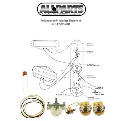 CABLAGE COMPLET GUITARE TELECASTER ALLPARTS 4 POSITIONS US