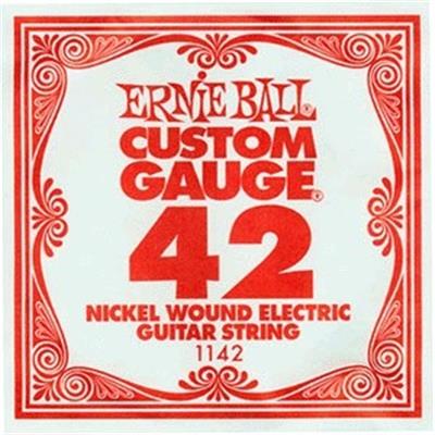 6 CORDES A L'UNITE ERNIE BALL SLINKY GAUGE 42 CORDE FILEE