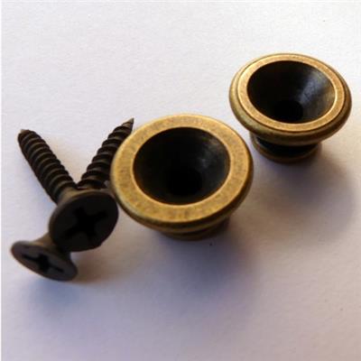 2 ATTACHE-COURROIE ANTIQUE BRASS VINTAGE 17mm