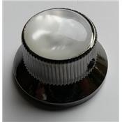 1 BOUTON STRAT METAL COSMO BLACK TOP PEARLOID 6mm