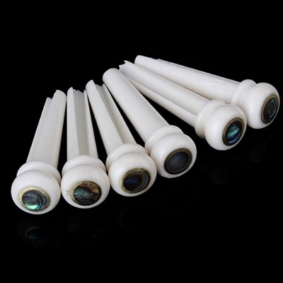 6 CHEVILLES GUITARE OS GROS POINT ABALONE CERCLAGE LAITON 5.3mm