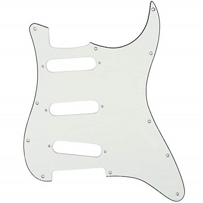 PICKGUARD SSS STRAT PARCHMENT 11 HOLES 3 PLY NO MOUNTING HOLES