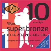 JEU DE CORDES GUITARE FOLK SUPER BRONZE 10-50 ROTOSOUND SB10