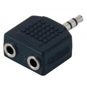 ADAPTATEUR 2 Mini Jack Femelle Stéréo/1 Mini Jack Mâle Stéréo