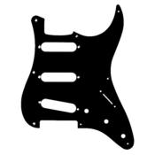 PICKGUARD STRAT SSS 8 TROUS NOIR MAT 1 PLI HOSCO
