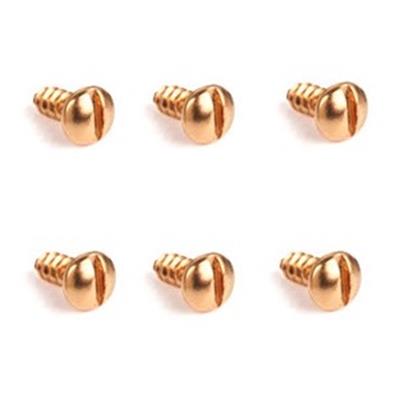 6 VIS A PLAT MECANIQUES GUITARE DOREES 8x2.45mm