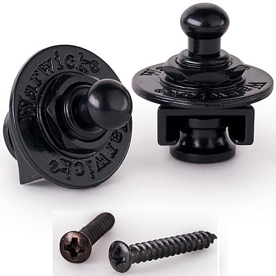 2 ATTACHE-COURROIE WARWICK NOIRES STRAPLOCKS