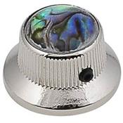 1 BOUTON STRAT METAL NICKEL TOP ABALONE 6mm