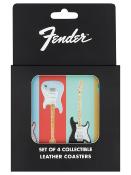 6 DESSOUS DE VERRE FENDER CUIR STRATOCASTER