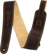 COURROIE GUITARE MARTIN CUIR SUEDE DOUBLEE BROWN
