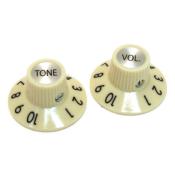 2 BOUTONS TYPE FENDER JAZZMASTER AGED WHITE 6.35mm