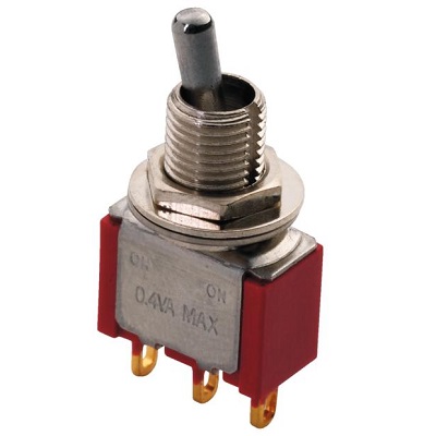 MINI SWITCH ON/ON 3 POLES CHROME TIGE COURTE MEC