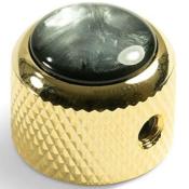 1 BOUTON POTENTIOMETRE DOME DORE TOP BLACK PEARL