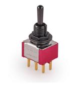 MINI SWITCH ON/ON/ON 6 POLES TIGE LONGUE NOIR MEC