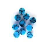 12 REPERES DE TOUCHE RONDS DOTS PIERRE TURQUOISE 6.35mm