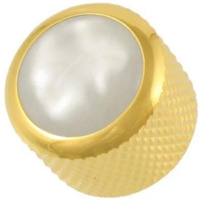 1 BOUTON POTENTIOMETRE DOME DORE SOMMET BLANC ACRYLIC