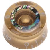 1 BOUTON LOUPE DORE CERCLE ABALONE METRIQUE