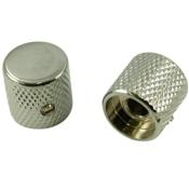 2 BOUTONS DOME PLAT ALUMINIUM CHROME US 18x18mm UNIVERSEL