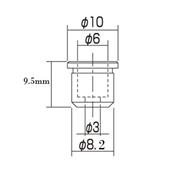 6 FERRULES GUITARE NOIRES BOSTON 10x8.2x9,5mm