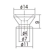 2 ATTACHE-COURROIE NOIRES FORME VINTAGE STANDARD 14mm