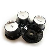4 REFLECTOR KNOBS SILVER AND BLACK US INCH SIZE