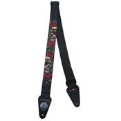COURROIE GUITARE OU BASSE TISSU FIRE&STONE TATTOO SKULLS ROSES