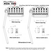 VIBRATO STRAT FLOYD ROSE RAIL TAIL DORE US 56mm