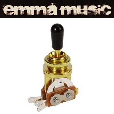 SELECTEUR TOGGLE 3 POSITIONS DORE EMBOUT NOIR 3,8mm