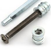 4 VIS ET INSERTS PLAQUE MANCHE NECTITE 45mm CHROME