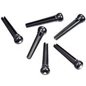 6 CHEVILLES GUITARE PLASTIQUE NOIRE POINT BLANC 5mm