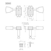 MECANIQUES 3x3 GOTOH SD90G DOREES FORME GIBSON BOUTON PEARLOID