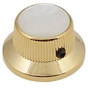 1 BOUTON STRAT METAL DORE TOP PEARLOID 6mm