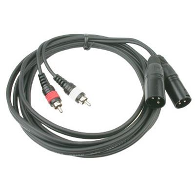 2 XLR MALE 2 JACK RCA MALE CABLE 3 METERS