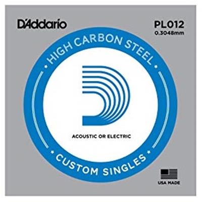 5 CORDES A L'UNITE D'ADDARIO HIGH CARBON STEEL GAUGE 12