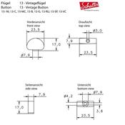 1 BOUTON DE MECANIQUES SCHALLER 13-CH TYPE GROVER CHROME + VIS