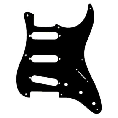 PICKGUARD STRAT SSS 8 TROUS NOIR MAT 1 PLI HOSCO