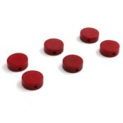 6 BOUTONS ROND ROUGE CARMIN 5.2x14.5mm