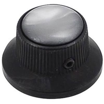 1 BOUTON STRAT METAL NOIR TOP BLACK PEARL 6mm