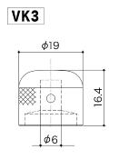 1 BOUTON DOME METAL NOIR GOTH 19x16.4x6mm (VK3)