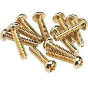 6 VIS DOREES TYPE FENDER POUR MICROS SIMPLE BOBINAGE TETE RONDE