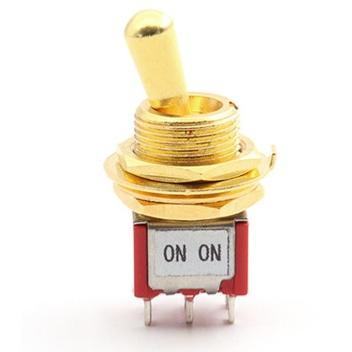 MINI SWITCH GROS FORMAT ON/ON 6 PINS 12mm DORE