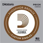 5 CORDES A L'UNITE D'ADDARIO FILEES PHOSPHOR BRONZE GAUGE 26