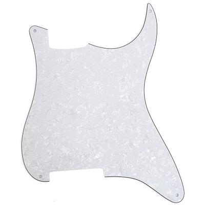PICKGUARD STRAT OUTLINE 4 HOLES WHITE PEARL
