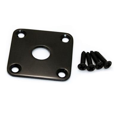 PLAQUE JACK PLATE TYPE LES PAUL NOIRE METAL + VIS